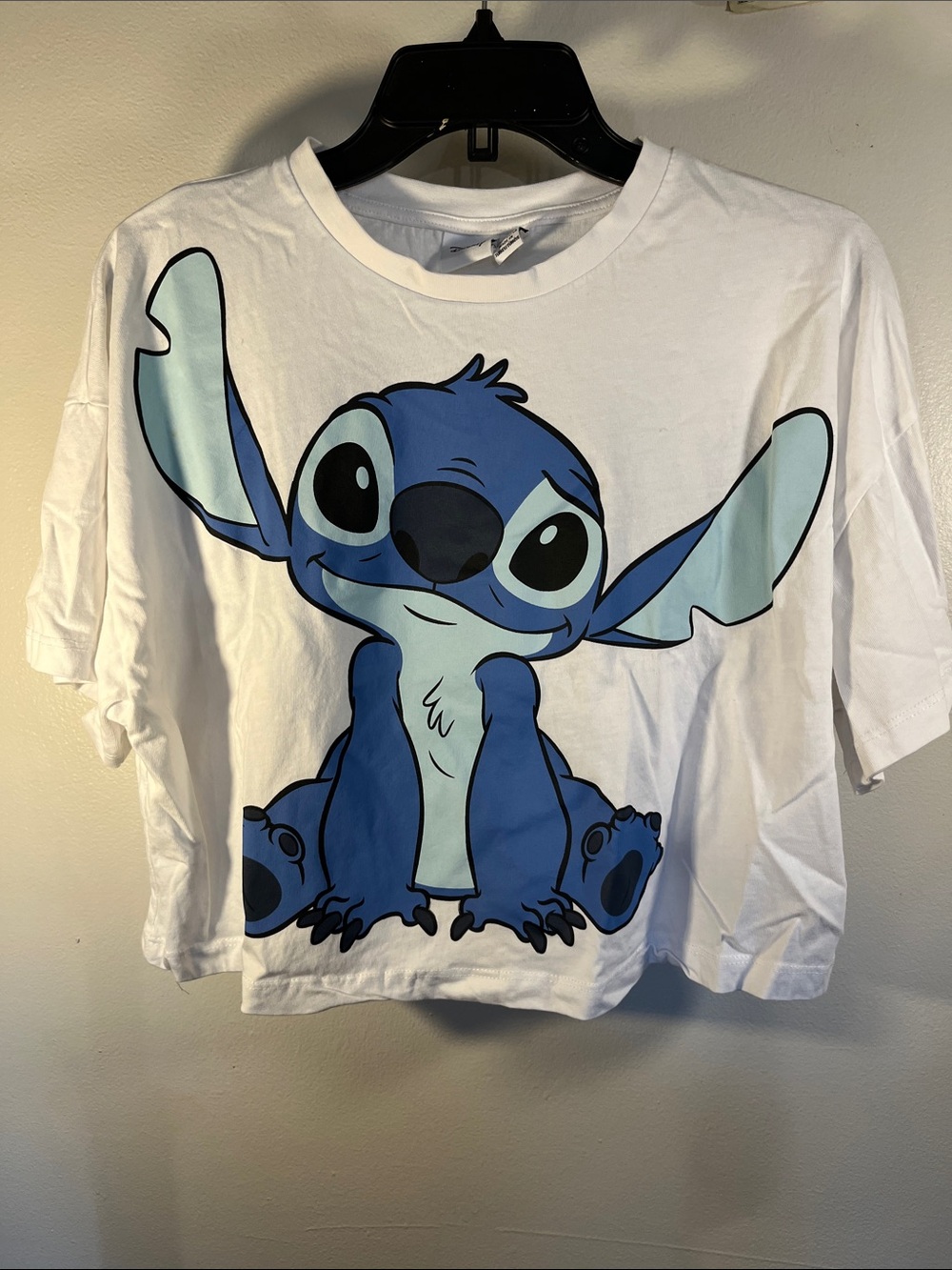 Disney White Tee with Large Blue Stitch Character